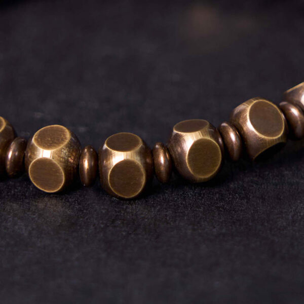 Tibetan Om Mani Padme Hum Carved Copper Brass Amulet Focus Bracelet - 图片 7