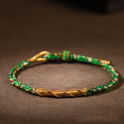 Handmade Chinese Zodiac Natal Buddha Luck Strength Braided Rope Bracelet - 图片 11