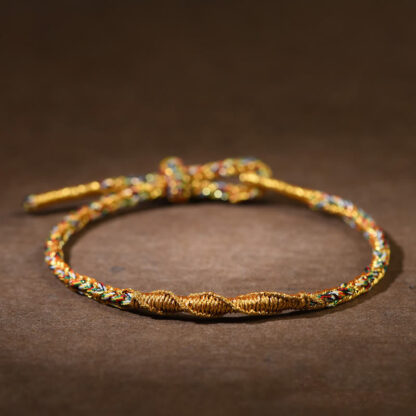 Handmade Chinese Zodiac Natal Buddha Luck Strength Braided Rope Bracelet - 图片 4