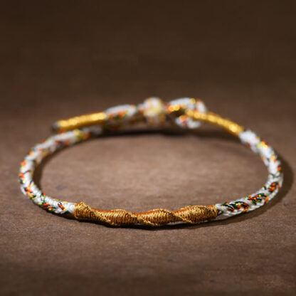 Handmade Chinese Zodiac Natal Buddha Luck Strength Braided Rope Bracelet - 图片 12