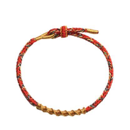 Handmade Chinese Zodiac Natal Buddha Luck Strength Braided Rope Bracelet - 图片 3