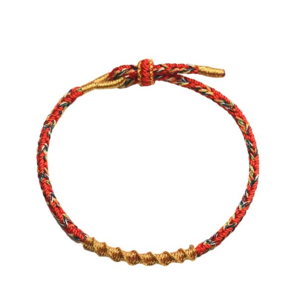 Handmade Chinese Zodiac Natal Buddha Luck Strength Braided Rope Bracelet - 图片 3