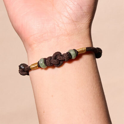 Red String Jade Luck Fortune Knot Braided Couple Bracelet - 图片 21