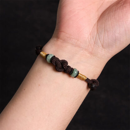Red String Jade Luck Fortune Knot Braided Couple Bracelet - 图片 20