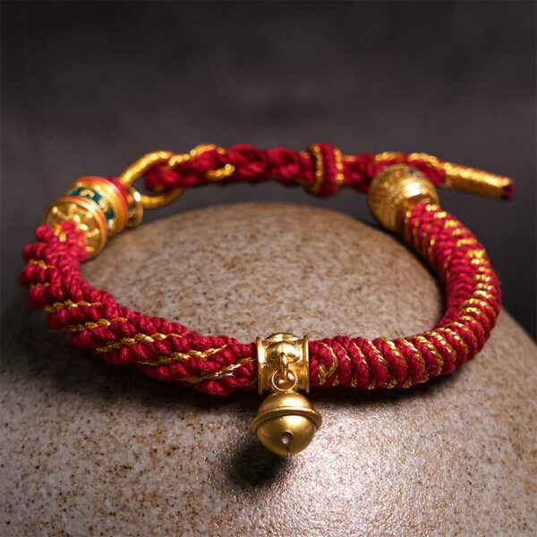 Tibetan Om Mani Padme Hum Carved Zakiram Goddess of Wealth Charm Amulet Bracelet - 图片 11