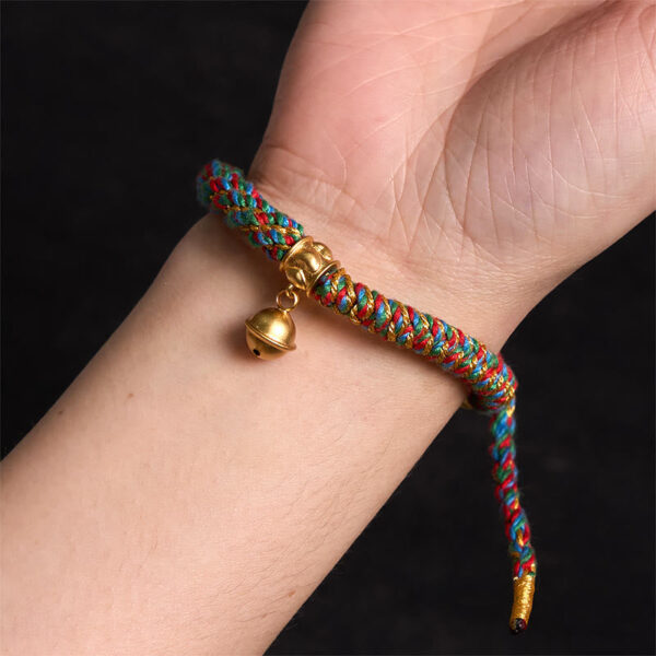 Tibetan Om Mani Padme Hum Carved Zakiram Goddess of Wealth Charm Amulet Bracelet - 图片 4