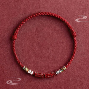 925 Sterling Silver Om Mani Padme Hum Cinnabar Blessing Child Adult Bracelet