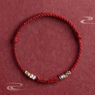 925 Sterling Silver Om Mani Padme Hum Cinnabar Blessing Child Adult Bracelet