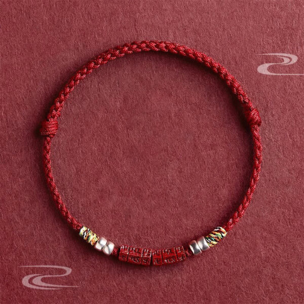 925 Sterling Silver Om Mani Padme Hum Cinnabar Blessing Child Adult Bracelet