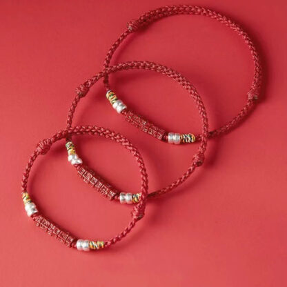 925 Sterling Silver Om Mani Padme Hum Cinnabar Blessing Child Adult Bracelet - 图片 14