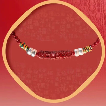 925 Sterling Silver Om Mani Padme Hum Cinnabar Blessing Child Adult Bracelet - 图片 10