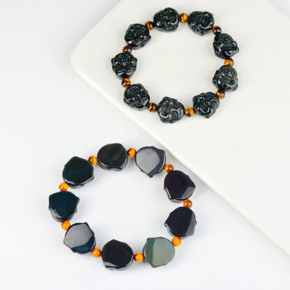 Rainbow Obsidian Laughing Buddha Positive Transformation Bracelet - 图片 3