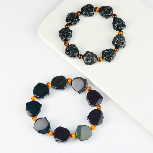 Rainbow Obsidian Laughing Buddha Positive Transformation Bracelet - 图片 3