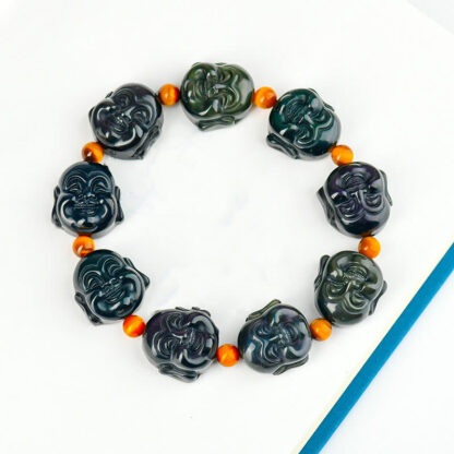 Rainbow Obsidian Laughing Buddha Positive Transformation Bracelet - 图片 5