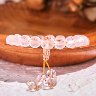 Tibet White Crystal Black Onyx Om Mani Padme Hum Meditation Bracelet