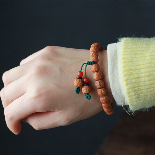 Tibetan Rudraksha Bodhi Seed Agate Wealth Bracelet - 图片 5