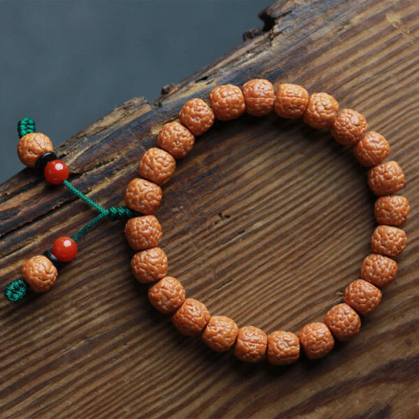 Tibetan Rudraksha Bodhi Seed Agate Wealth Bracelet - 图片 4