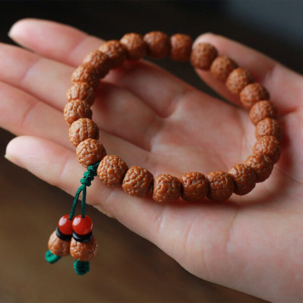 Tibetan Rudraksha Bodhi Seed Agate Wealth Bracelet - 图片 7