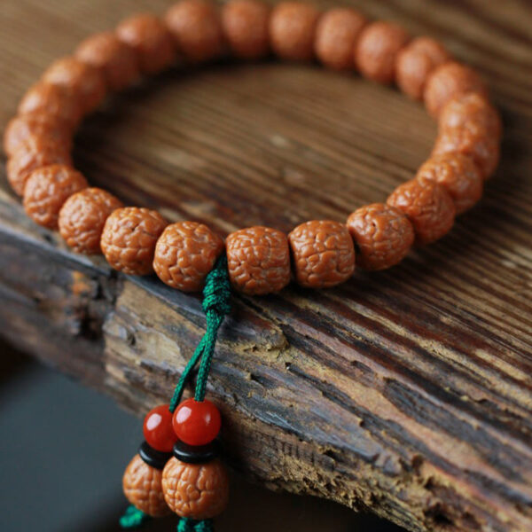 Tibetan Rudraksha Bodhi Seed Agate Wealth Bracelet - 图片 3