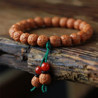 Tibetan Rudraksha Bodhi Seed Agate Wealth Bracelet