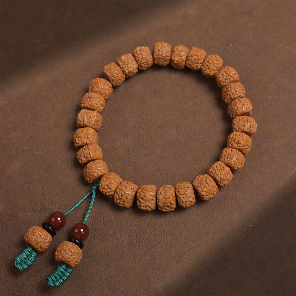 Tibetan Rudraksha Bodhi Seed Agate Wealth Bracelet - 图片 2