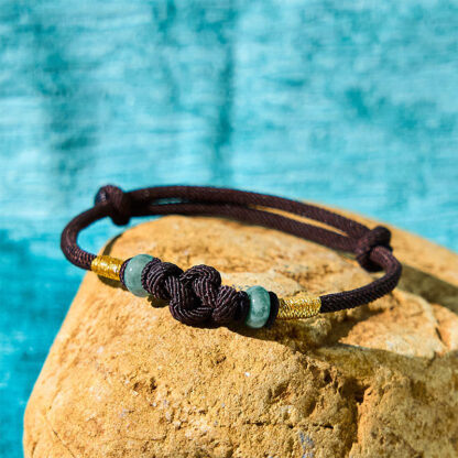 Red String Jade Luck Fortune Knot Braided Couple Bracelet - 图片 13