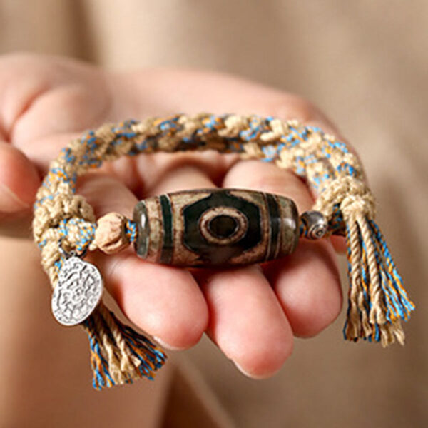 Buddha Stones Tibetan Dzi Bead Wealth  Protection Braided Bracelet - 图片 11