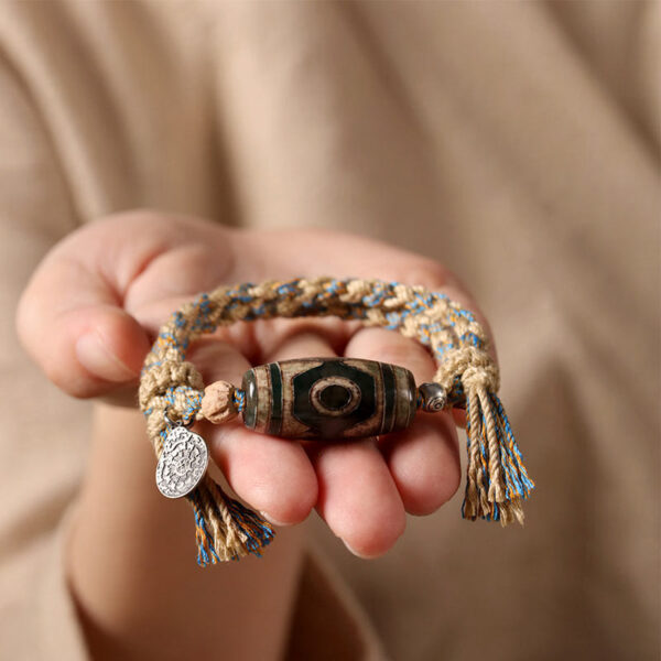 Buddha Stones Tibetan Dzi Bead Wealth  Protection Braided Bracelet - 图片 9