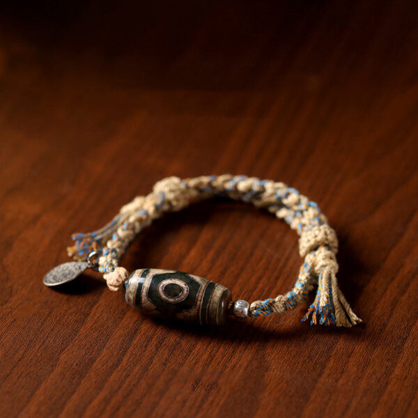 Buddha Stones Tibetan Dzi Bead Wealth  Protection Braided Bracelet - 图片 8