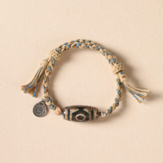 Buddha Stones Tibetan Dzi Bead Wealth  Protection Braided Bracelet