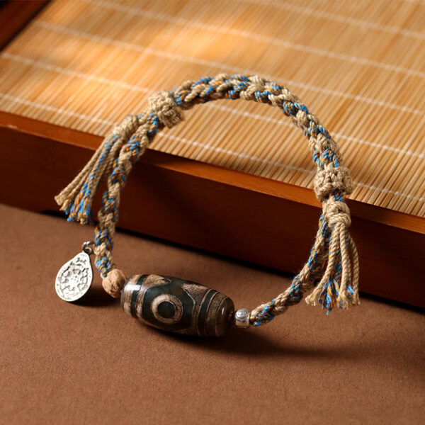 Buddha Stones Tibetan Dzi Bead Wealth  Protection Braided Bracelet - 图片 4