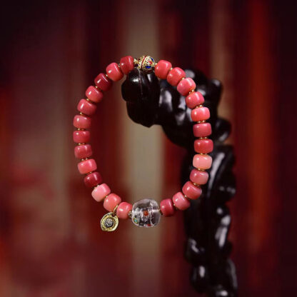 Tibetan Camel Bone Red Agate Luck Bracelet - 图片 11