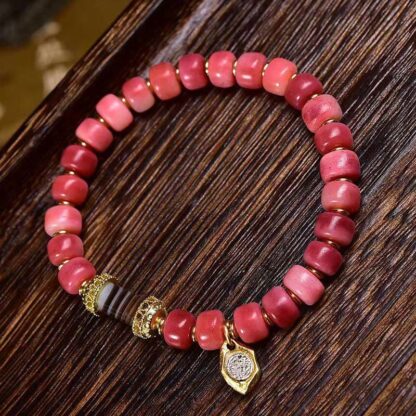 Tibetan Camel Bone Red Agate Luck Bracelet - 图片 5