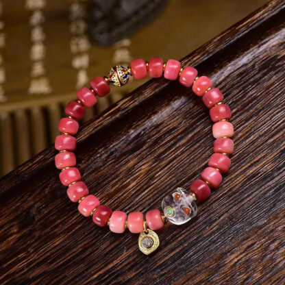 Tibetan Camel Bone Red Agate Luck Bracelet - 图片 8