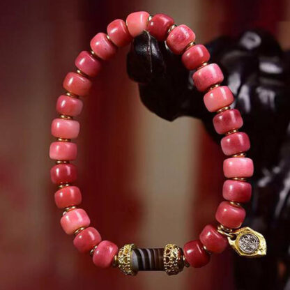 Tibetan Camel Bone Red Agate Luck Bracelet - 图片 7