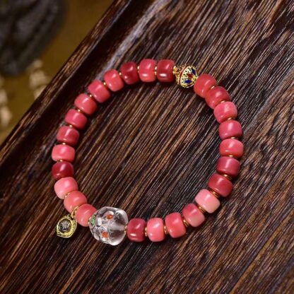 Tibetan Camel Bone Red Agate Luck Bracelet - 图片 9