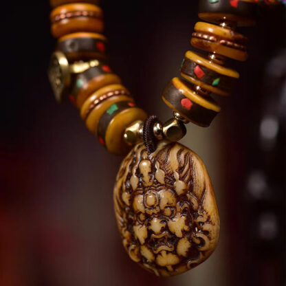 Tibetan Camel Bone Dice Tassel Protection Bracelet - 图片 5