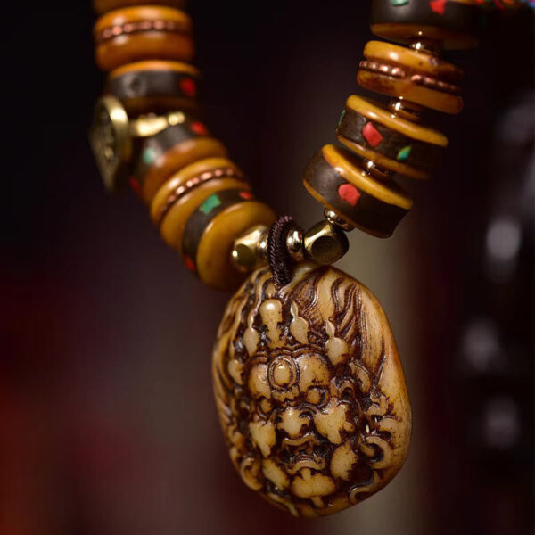 Tibetan Camel Bone Dice Tassel Protection Bracelet - 图片 5