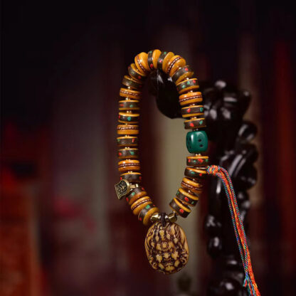 Tibetan Camel Bone Dice Tassel Protection Bracelet - 图片 3