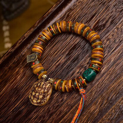 Tibetan Camel Bone Dice Tassel Protection Bracelet - 图片 2