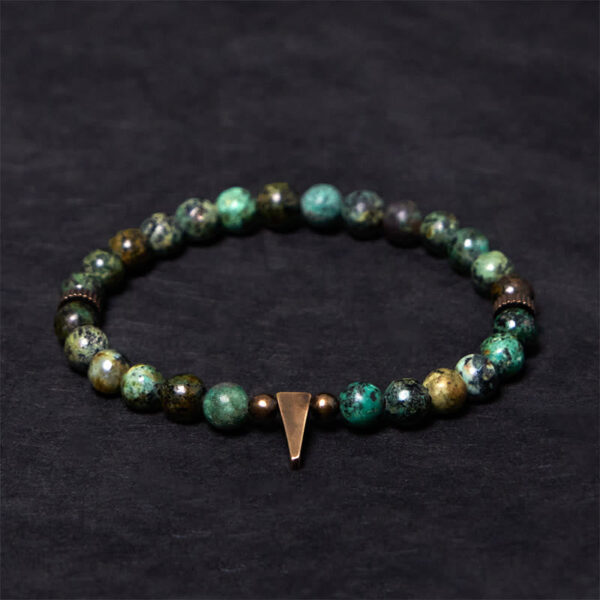 Vintage Distressed Design Turquoise Copper Balance Bracelet - 图片 3