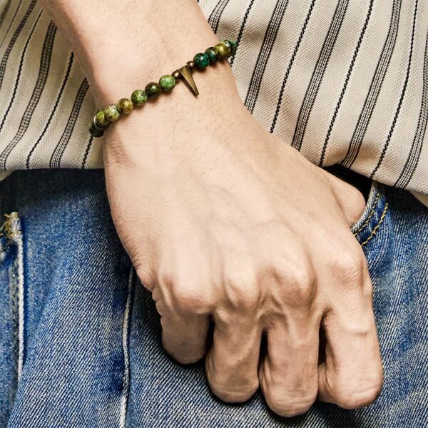 Vintage Distressed Design Turquoise Copper Balance Bracelet - 图片 6