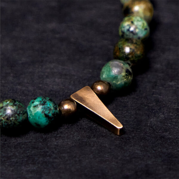 Vintage Distressed Design Turquoise Copper Balance Bracelet - 图片 7