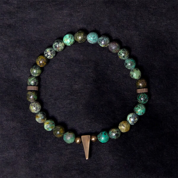 Vintage Distressed Design Turquoise Copper Balance Bracelet - 图片 2