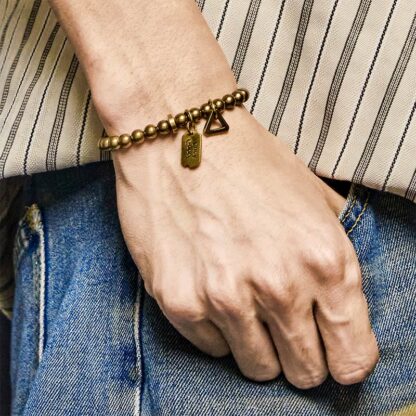 Retro Pure Copper Brass Luck Bracelet - 图片 4