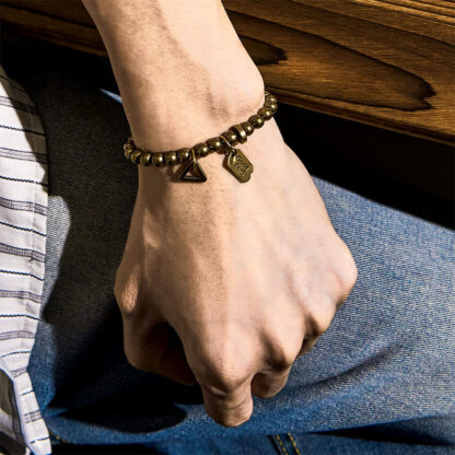 Retro Pure Copper Brass Luck Bracelet - 图片 5