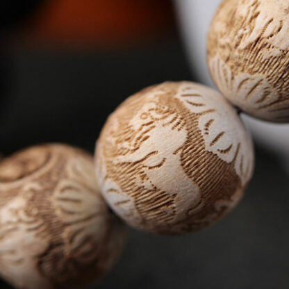 Ebony Wood Camphor Wood Yin Yang Ox Engraved Peace Bracelet - 图片 9