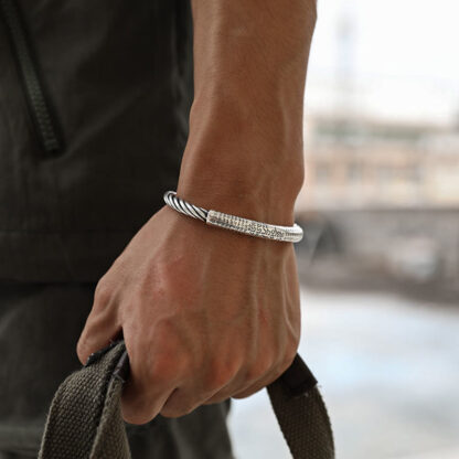 Buddha Stones Tibetan Om Mani Padme Hum Heart Sutra Purity Cuff Bracelet - 图片 16