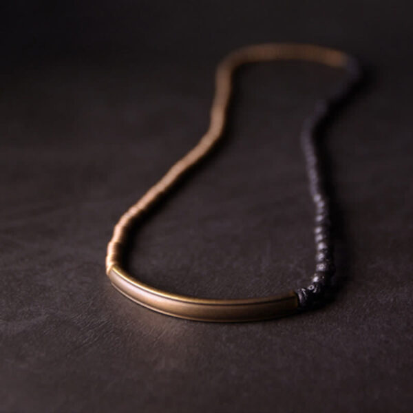 Buddha Stones Vintage Lava Rock Copper Support Bracelet - 图片 9