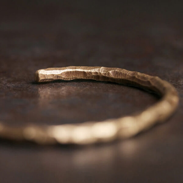 Buddha Stones Tibetan Bump Texture Copper Luck Cuff Bracelet Bangle - 图片 4